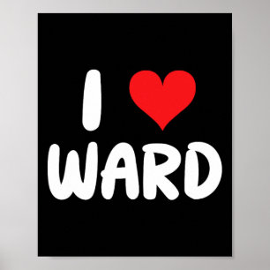Poster J'aime Ward - Cœur - Nom 