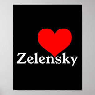 Poster J'aime Zelensky Ukraine Président Volodymyr Amour 