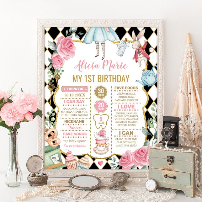 Poster Jalon floral Alice au pays des merveilles 1er anni (Créateur téléchargé)