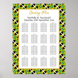 Poster JAMAICA DRAPEAU Mariage personnalisé 160 places Pl