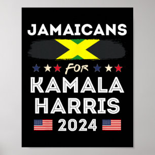 Poster Jamaïcains pour Kamala Harris 2024 Jamaïque Drapea