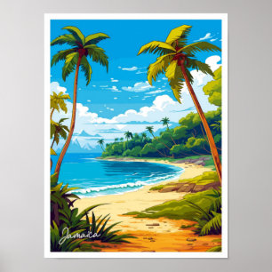 Poster Jamaïque Caraïbes Art Travel Vintage illustration