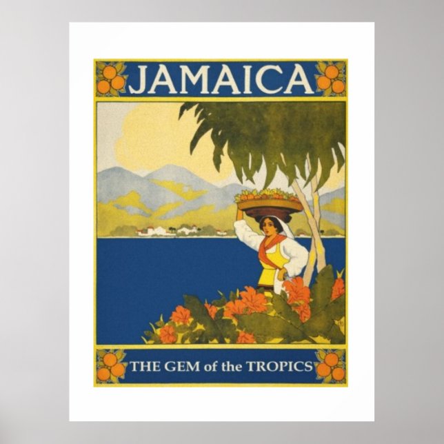 Poster Jamaïque Le Jeu De La Toile Tropique Imprimer (Devant)