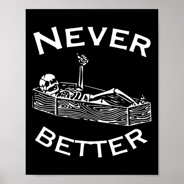 Poster Jamais Mieux Skeleton Lazy Halloween Costume S (Devant)