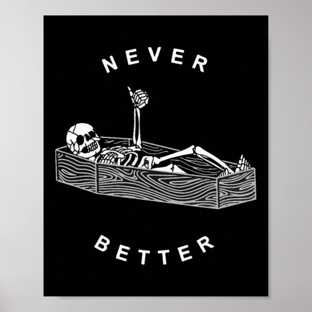 Poster Jamais Mieux Skull Skeleton Dans L'Hallowee De Cof (Devant)