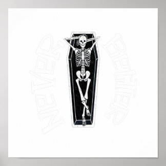 Poster Jamais Mieux Skull Skeleton Est Dans Le Hallo Coff