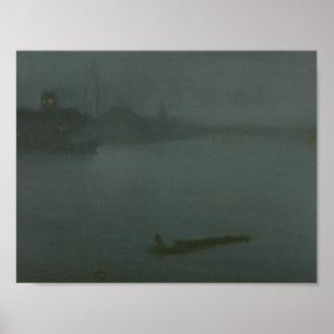 Poster James Abbott McNeill Whistler - Nocturne en bleu