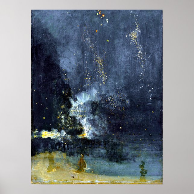 Poster James Abbott McNeill Whistler Nocturne en noir (Devant)
