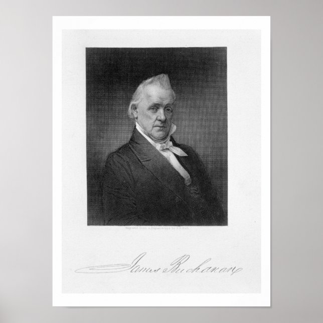 Poster James Buchanan, gravé par Henry Bryan Hall (1800) (Devant)