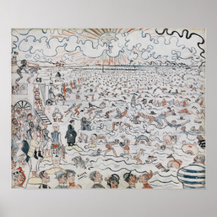 Poster James Ensor The Beach at Ostende