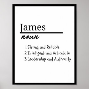 Poster James, Garçon Nom Personnalisé Définition