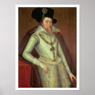 Poster James I (1603-25) et VI d'Écosse (1567-1625)