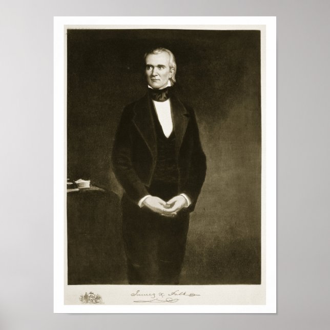 Poster James K. Polk (1795-1849), 11e président des États (Devant)