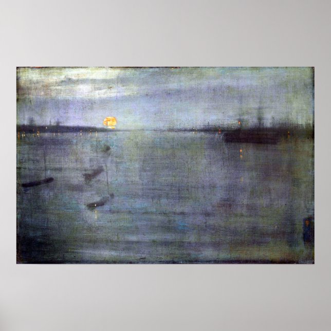 Poster James McNeill Whistler Nocturne Bleu et Or (Devant)