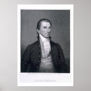 Poster James Monroe, gravé par brun Durand (1796 de