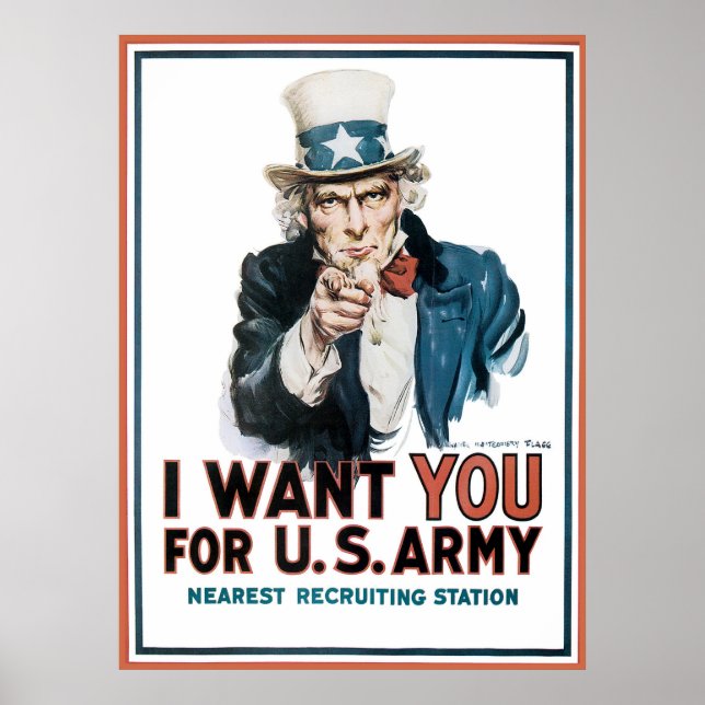 Poster James Montgomery Flagg Je Vous Demande Pour L'Armé (Devant)
