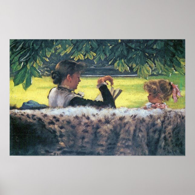 Poster James Tissot - Lire une histoire (Devant)