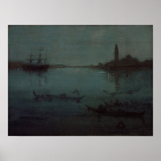 Poster James Whistler - Nocturne : La lagune, Venise (Devant)