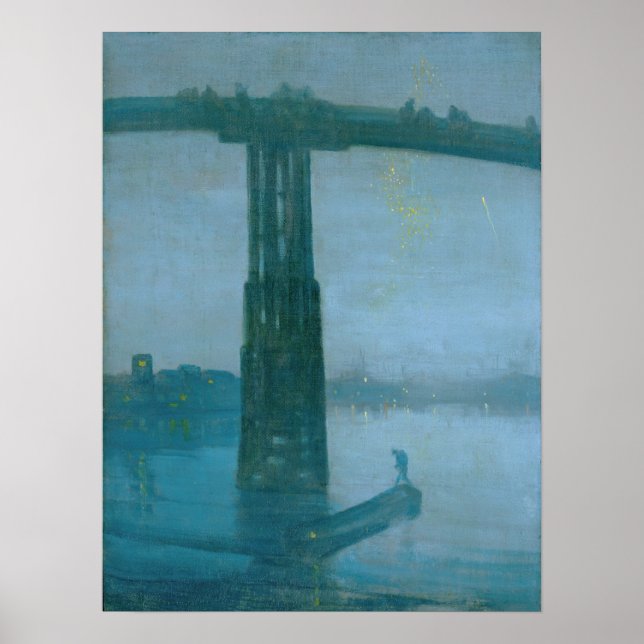 Poster James Whistler - Nocturne, Old Battersea Bridge (Devant)