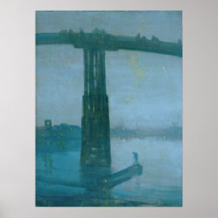 Poster James Whistler - Nocturne, Vieux pont de Battersea