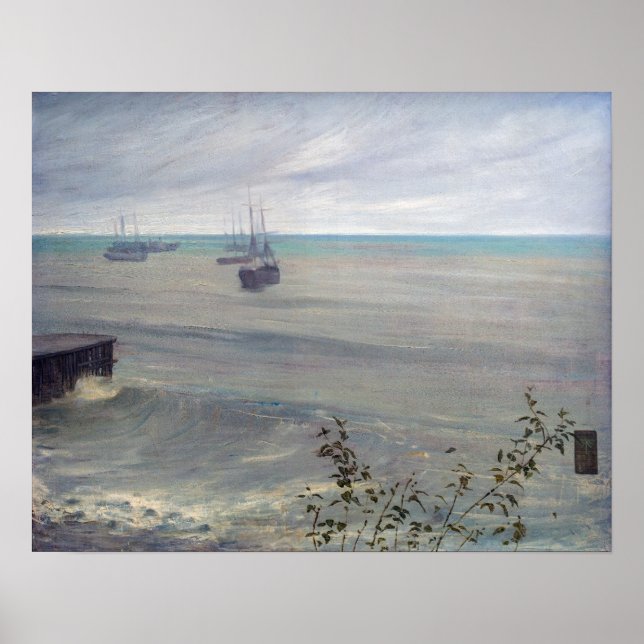 Poster James Whistler - Symphonie en gris et vert (Devant)