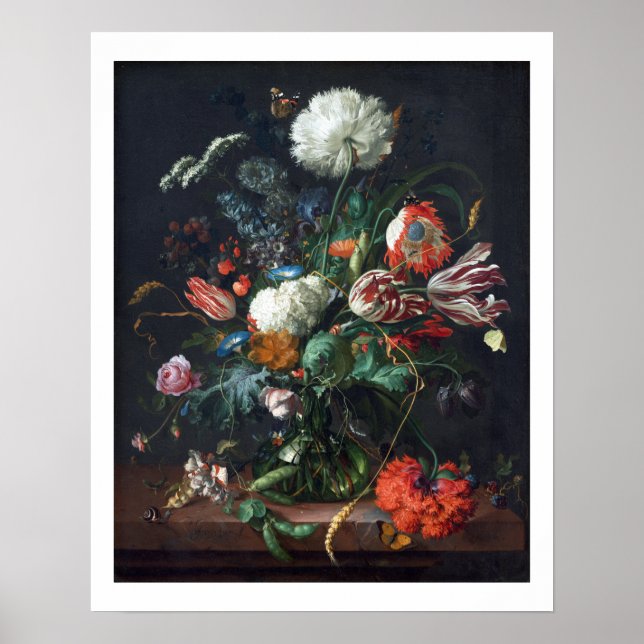 Poster Jan Davidsz de Heem Vase de fleurs (Devant)