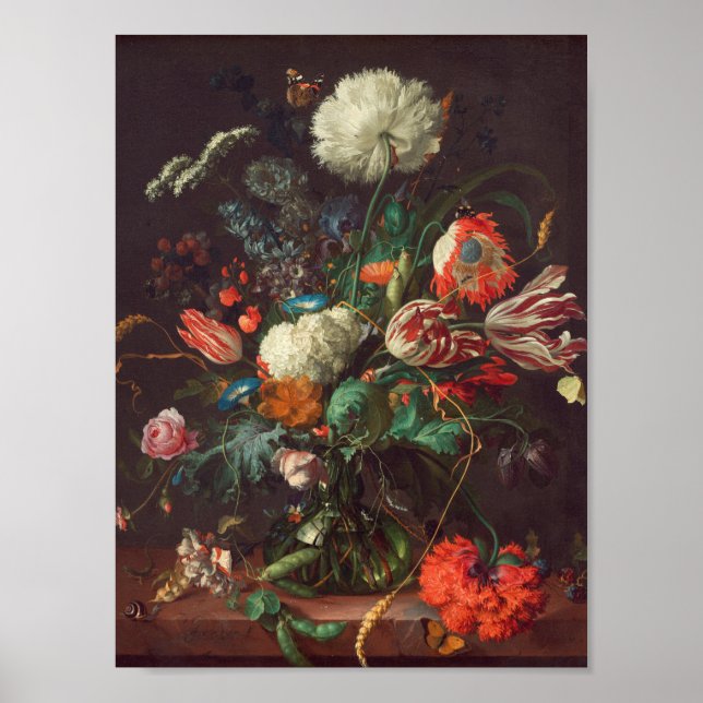 Poster Jan Davidsz De Heem - vase Of Flowers (Devant)