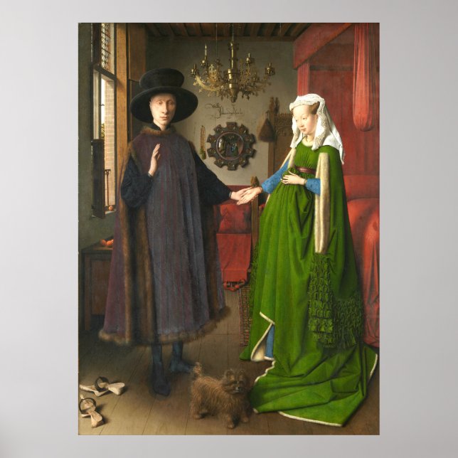 Poster Jan van Eyck Arnolfini Portrait (Devant)