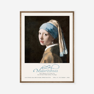 Poster Jan Vermeer Girl avec une perle d'oreille de l'exp