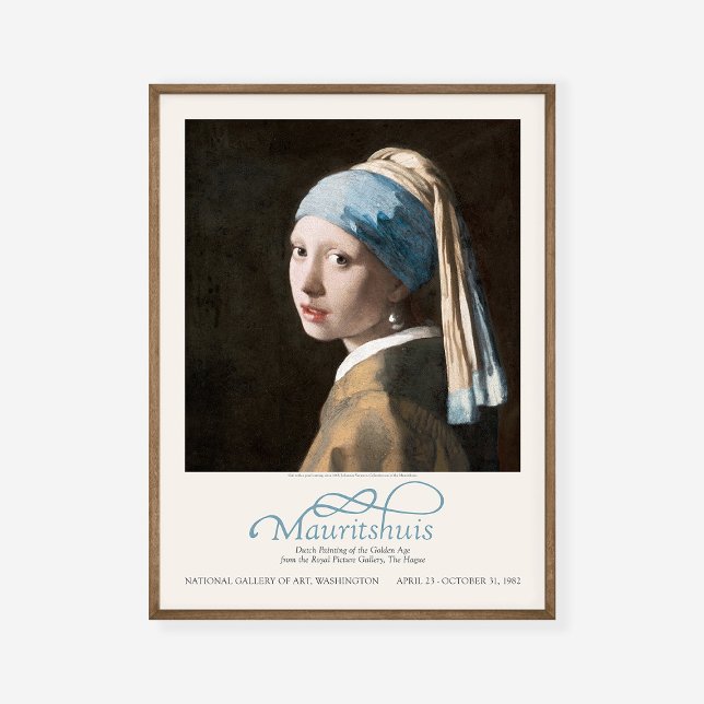 Poster Jan Vermeer Girl avec une perle d'oreille de l'exp (Créateur téléchargé)