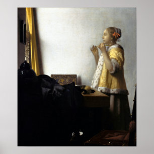 Poster Jan Vermeer van Delft Jeune femme avec une perle