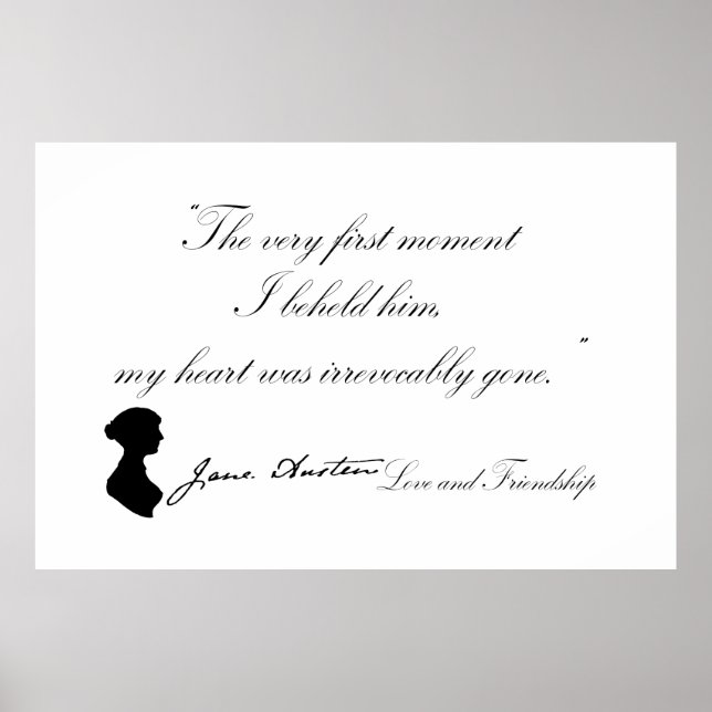Poster Jane Austen Citation Amour et amitié (Devant)