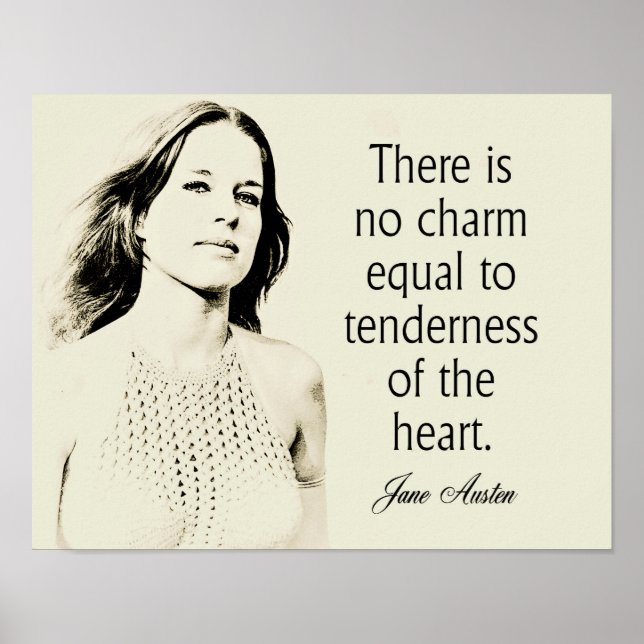 Poster Jane Austen Citation Tenderness - Décor maison (Devant)