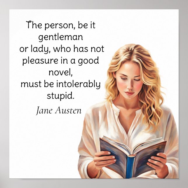 Poster Jane Austen cite... intolérablement stupide (Devant)