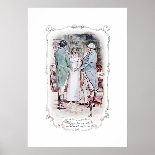 Poster Jane Austen Mansfield Park Illustration Imprimer (Devant)