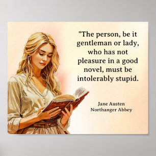 Poster Jane Austen - Northanger Abbey Citation de lecture