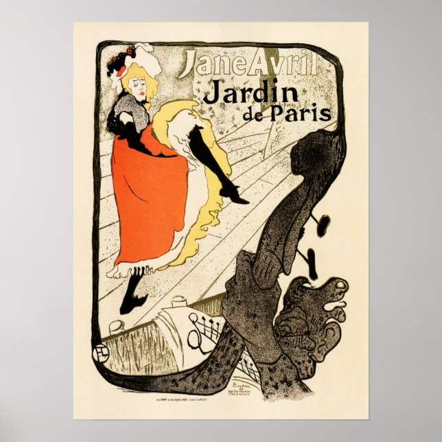 Poster JANE AVRIL Jardin de Paris Henri Toulouse Lautrec (Devant)