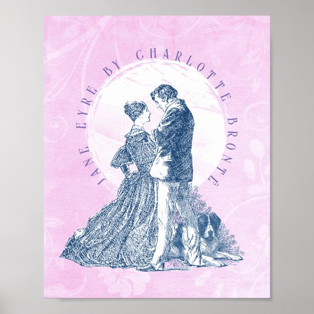 Poster Jane Eyre et Edward Rochester avec Pilot Pink (Devant)