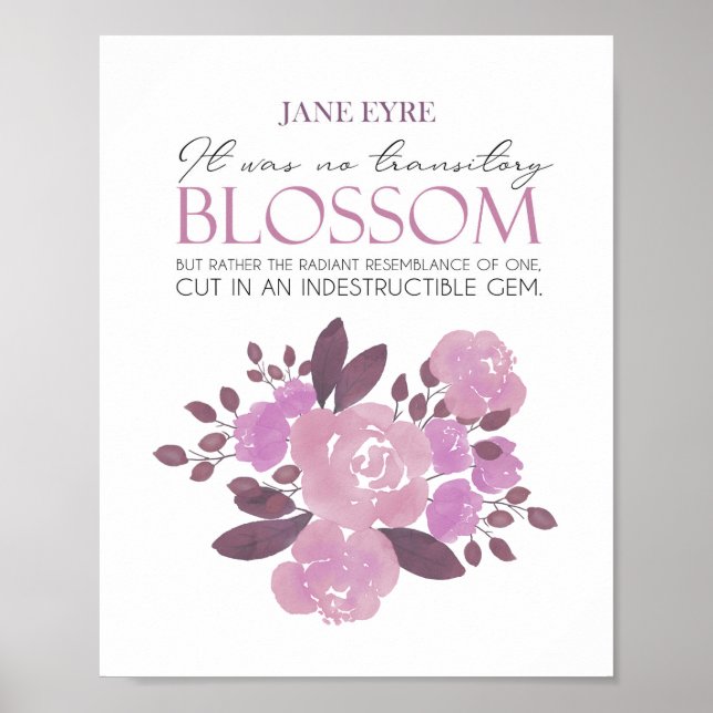 Poster Jane Eyre - Pas de fleurs transitaires - Roses ros (Devant)