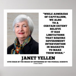 Poster Janet Yellen Admirateurs Capitalisme Intervention 