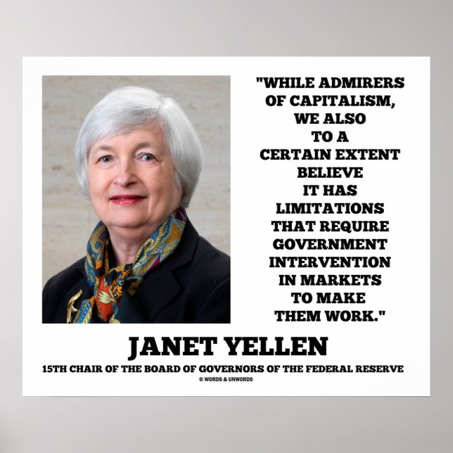 Poster Janet Yellen Admirateurs Capitalisme Intervention  (Devant)
