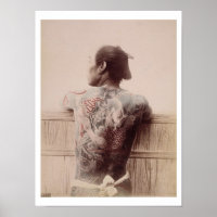 Japanese Bridegroom's Tattoos, c.1880 (photo)