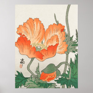 Poster Japanese painting by ohara koson,vintage,小原古邨の日本画