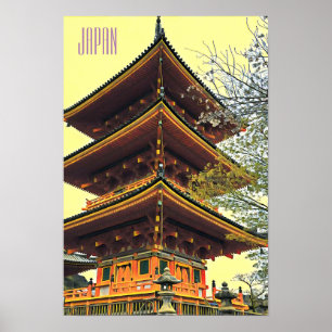 Poster Japanese shrine scenery Japan travel