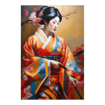 Poster | Japanese Woman | Oil Painting Style