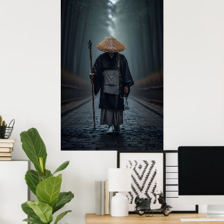 Poster Japanese Zen Monk