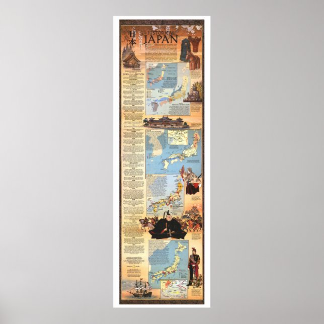 Poster " Japon : 1984 Carte historique ... (Devant)