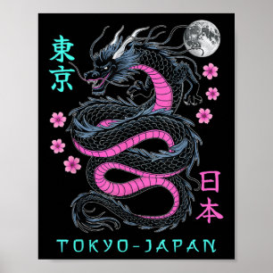 Poster Japon Dragon Tokyo Japon 80s Asiatique Mythique An