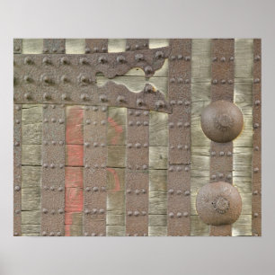 Poster Japon, Ishikawa, Kanazawa, Détail de la porte du c