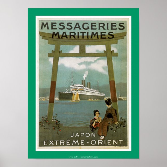 Poster Japon Messegeries "Extrême-Orient" Maritimes (Devant)